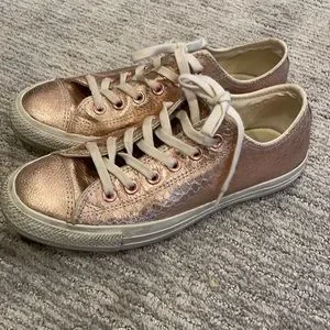 Converse rose gold snakeskin sneakers size 8